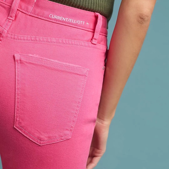 Current Elliott x Anthropologie Ultra High Waist Skinny 10 | 30 Dark Pink Jeans - Picture 2 of 12